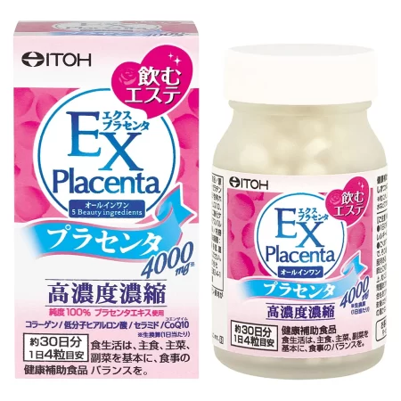 Экстракт плаценты с Коллагеном, Коэнзим Q10 и Гиалуроновой кислотой (Ex Placenta, ITOH), 120 таблеток