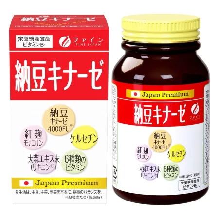 Наттокиназа для очищения сосудов и поддержки сердца (Natto Kinase, Fine Japan), 240 таблеток